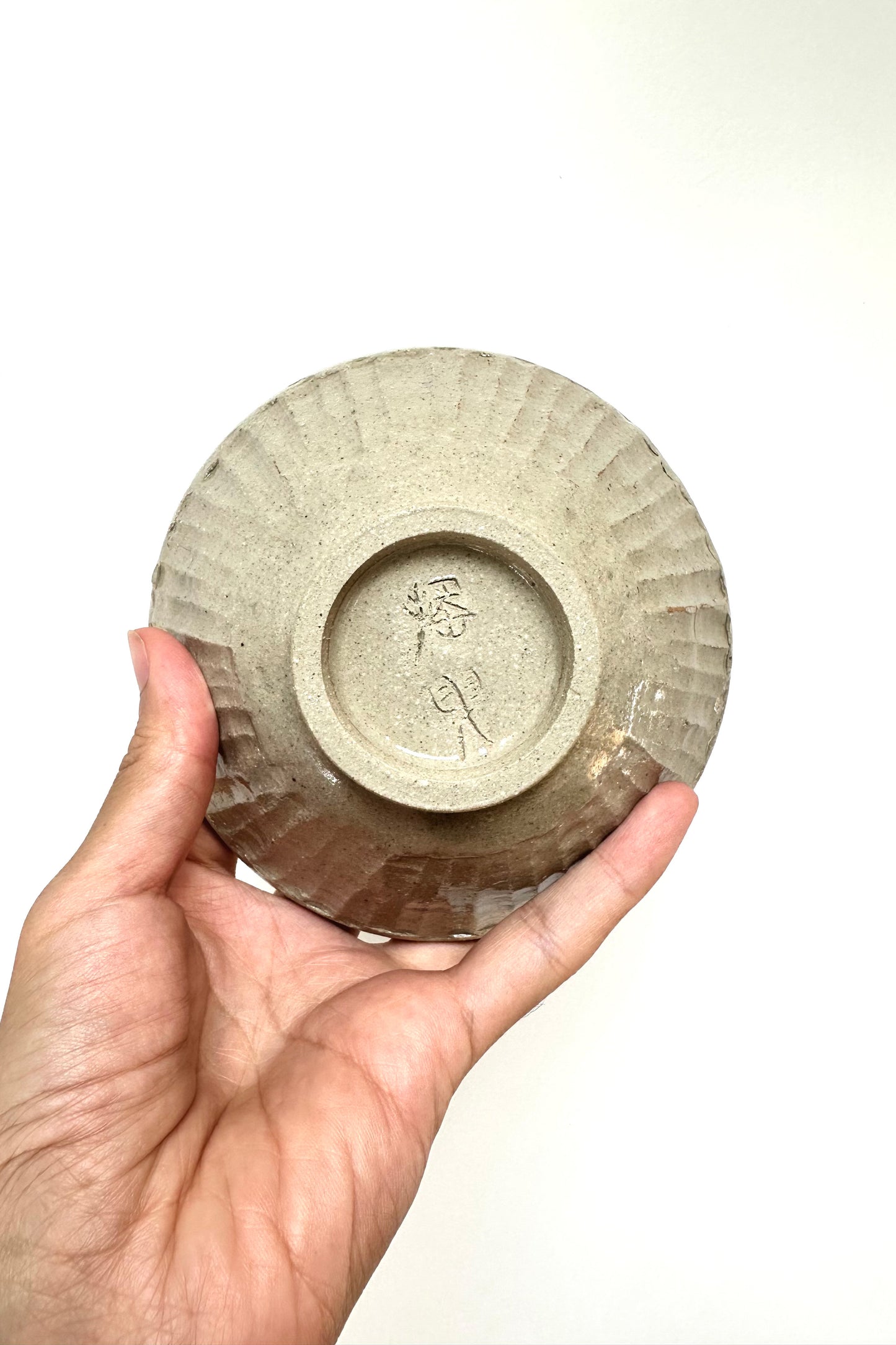 Stoneware Bowl with Indigo Brushwork